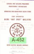Acme-Acme Welding 30015 Control Nema N2H S2H, Operations Maintenance and Parts Manual-30015-04